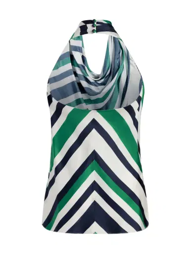Adam Lippes Cusette Striped Silk Halter Top | Thumbnail 2