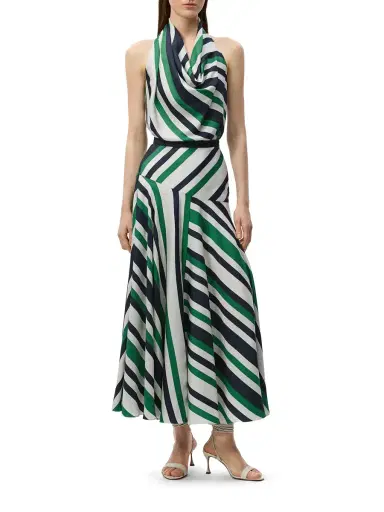 Adam Lippes Cusette Striped Silk Halter Top | Thumbnail 3