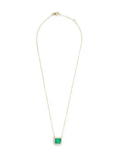 YI COLLECTION Emerald Compass Necklace | Thumbnail 1