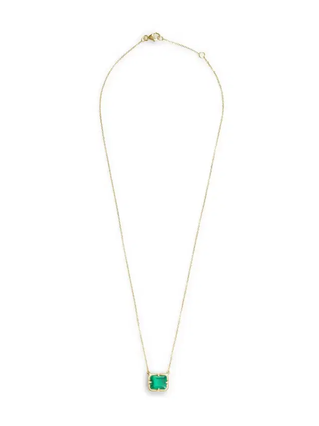 YI COLLECTION Emerald Compass Necklace