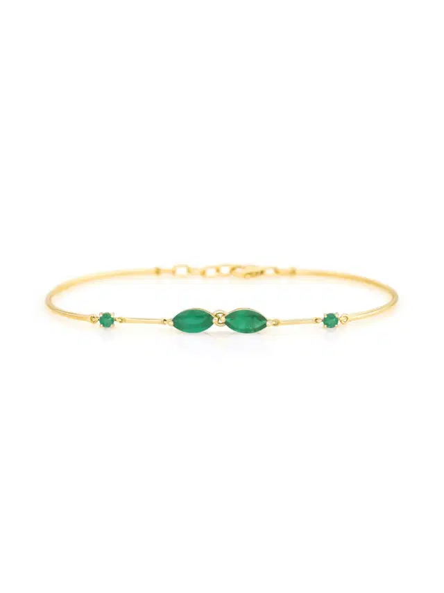 YI COLLECTION Emerald Marquise Duo Bangle