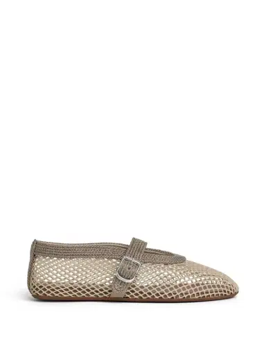 Alaïa Fishnet and Satin Cord Ballet Flats | Thumbnail 1