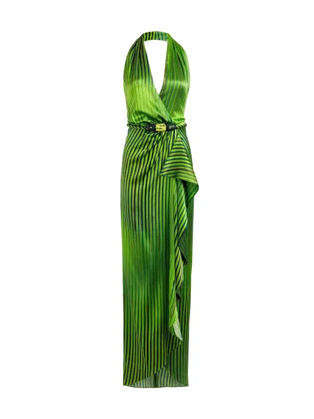 Silvia Tcherassi Gypsy Silk Halter Midi Dress