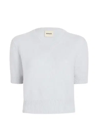 Khaite Jas Short-Sleeve Cashmere Sweater | Thumbnail 1