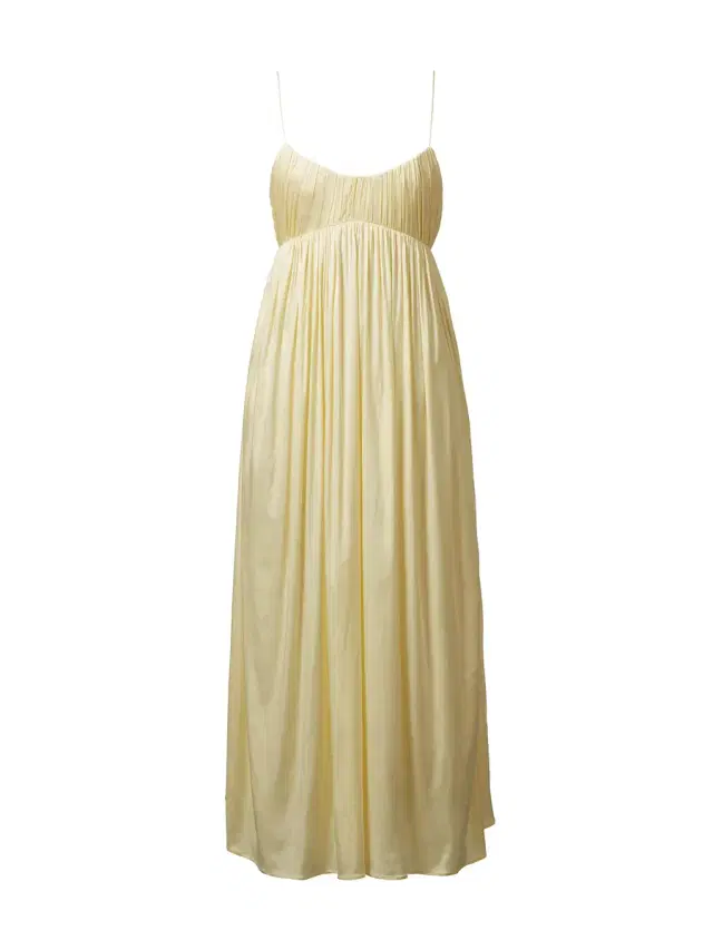Tove Katrine Pleated Satin Maxi Dress