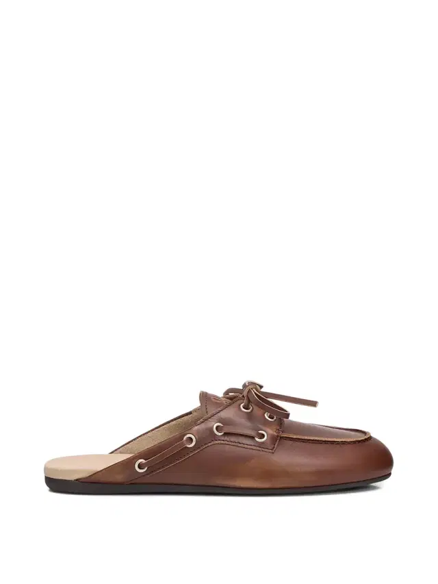 Miu Miu Leather Boat Mules