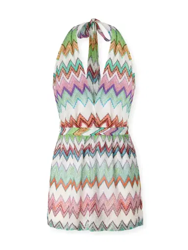 Missoni Macro Zig-Zag Lamé Halter Romper | Thumbnail 1 Missoni Macro Zig-Zag Lamé Halter Romper | Thumbnail 1