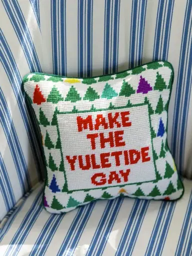 Furbish Studio Make the Yuletide Gay Needlepoint Pillow | Thumbnail 3 Furbish Studio Make the Yuletide Gay Needlepoint Pillow | Thumbnail 3