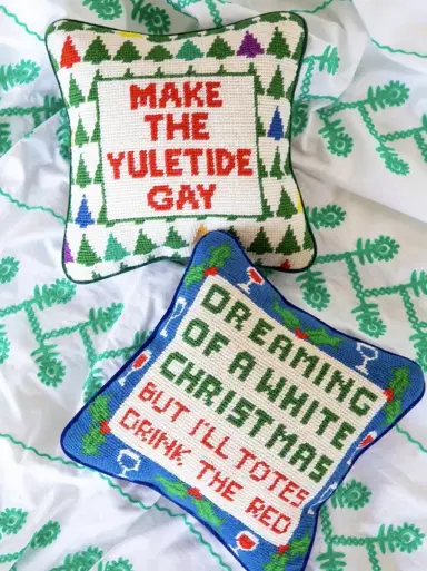 Furbish Studio Make the Yuletide Gay Needlepoint Pillow | Thumbnail 4 Furbish Studio Make the Yuletide Gay Needlepoint Pillow | Thumbnail 4