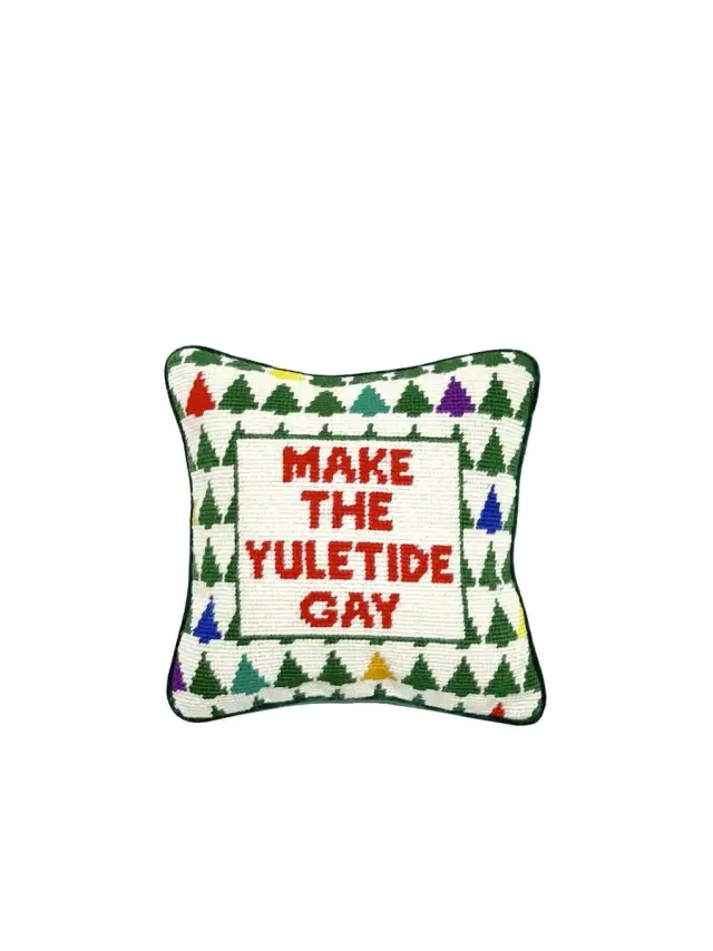 Furbish Studio Make the Yuletide Gay Needlepoint Pillow