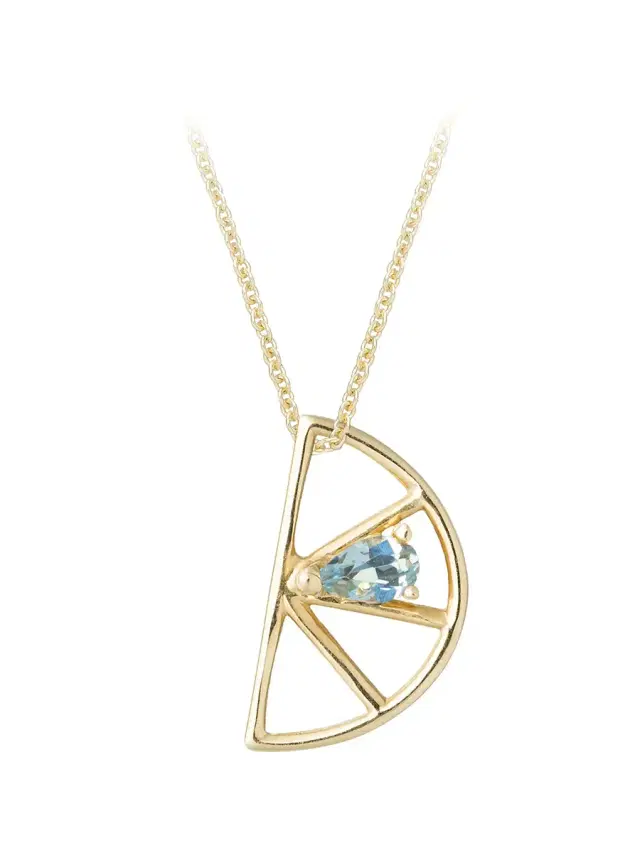 Aliita Naranja Aquamarine Drop Necklace