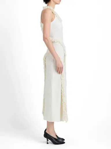 Proenza Schouler Nilo Midi Dress in Textured Wool Jacquard | Thumbnail 3