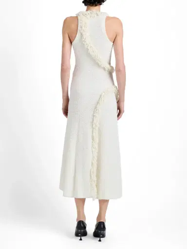 Proenza Schouler Nilo Midi Dress in Textured Wool Jacquard | Thumbnail 4