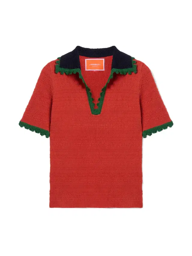 La DoubleJ Picket Cotton-Cashmere Polo Top