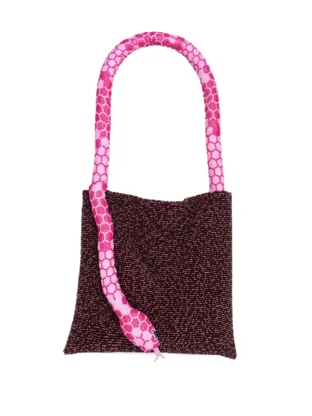 SAC DE SOUL Pink and Burgundy Large Serpent Bag