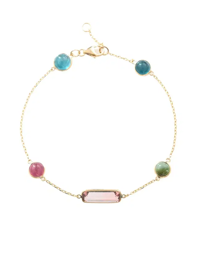 YI COLLECTION Pink Tourmaline Candy Bracelet