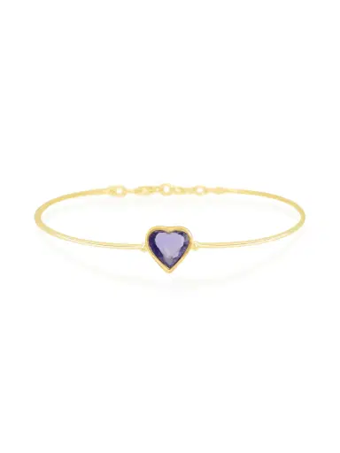 YI COLLECTION Purple Sapphire Heart Bangle | Thumbnail 1 YI COLLECTION Purple Sapphire Heart Bangle | Thumbnail 1