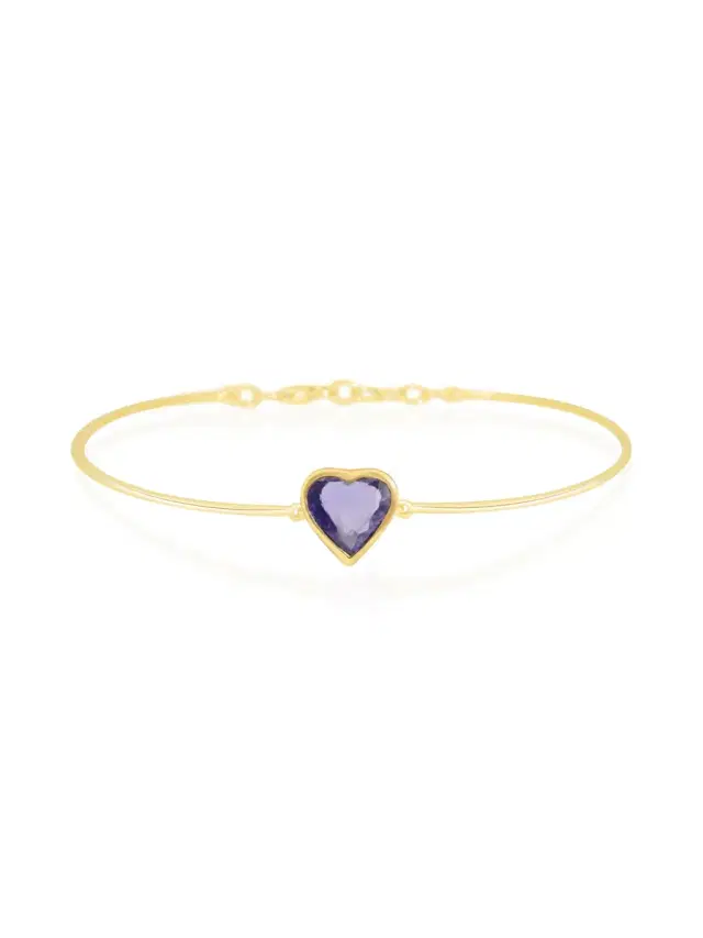 YI COLLECTION Purple Sapphire Heart Bangle