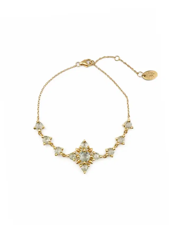 REIGN LA Raj Green Amethyst Petal Bracelet