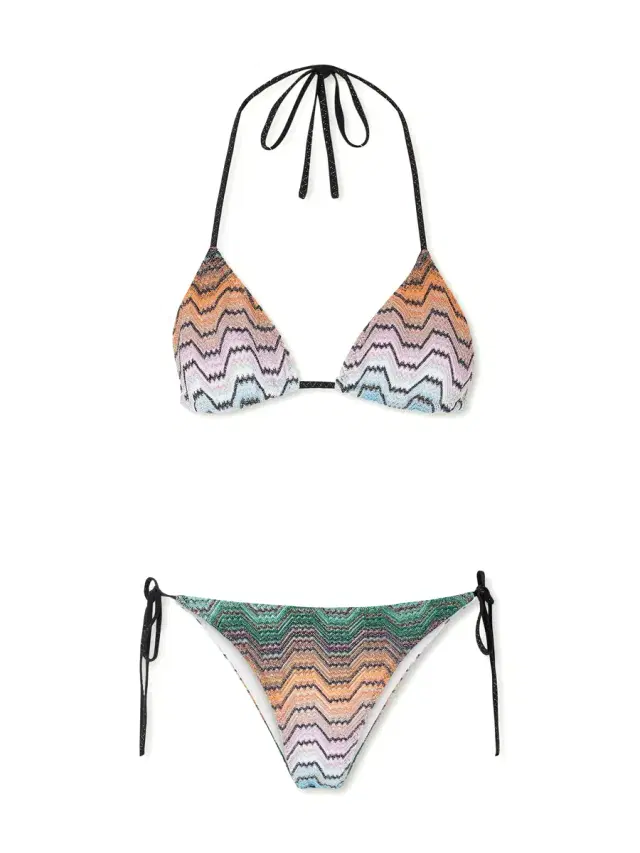 Missoni Raschel Lamé Striped Triangle Bikini