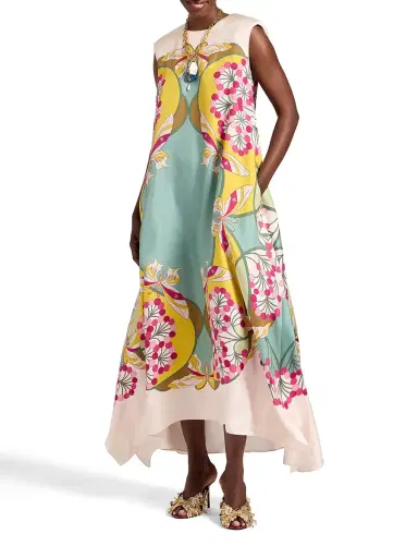 La DoubleJ San Carlo Silk Midi Dress | Thumbnail 3