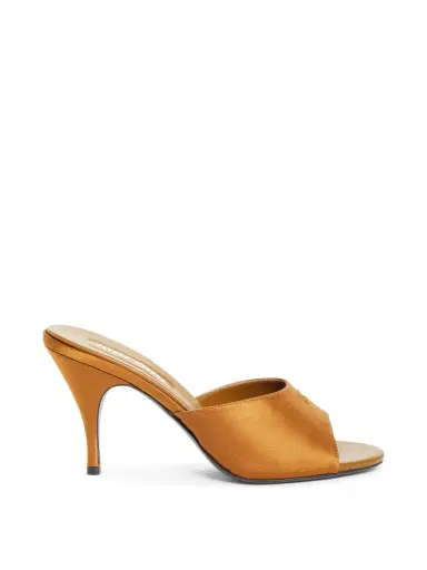 Miu Miu Satin Heeled Mule Sandals | Thumbnail 1 Miu Miu Satin Heeled Mule Sandals | Thumbnail 1