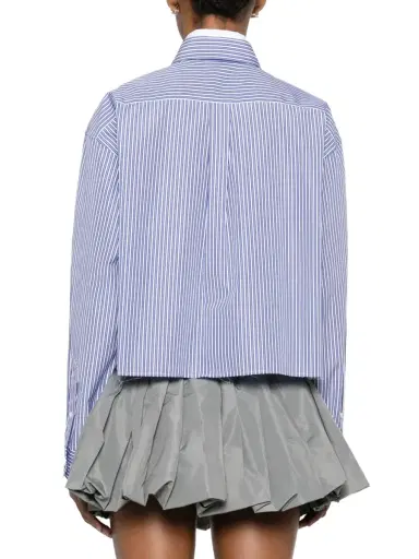 Miu Miu Striped Poplin Cropped Shirt | Thumbnail 4 Miu Miu Striped Poplin Cropped Shirt | Thumbnail 4