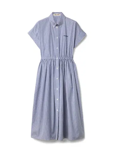 Miu Miu Striped Poplin Shirtdress | Thumbnail 1 Miu Miu Striped Poplin Shirtdress | Thumbnail 1