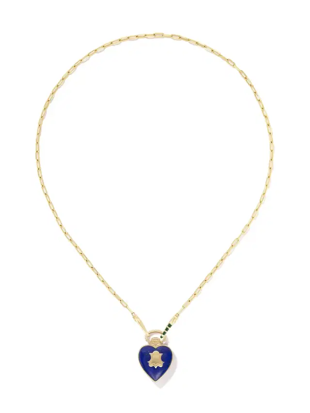 The Ben Shoppe The You Vault in Lapis on Paperclip Stripe Chain