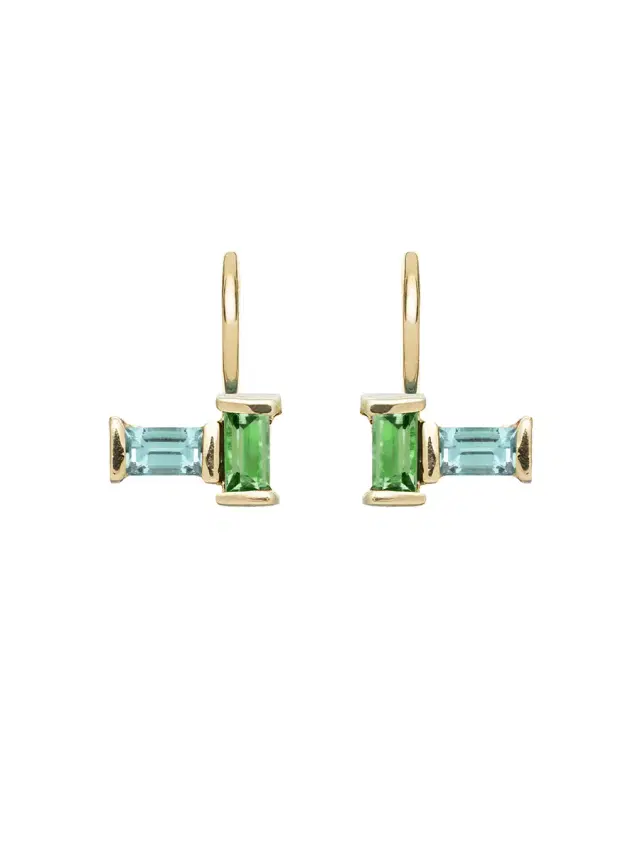 Aliita Tuo y Yo Peridot and Aquamarine Earrings