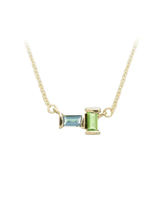 Aliita Tuo y Yo Peridot and Aquamarine Necklace