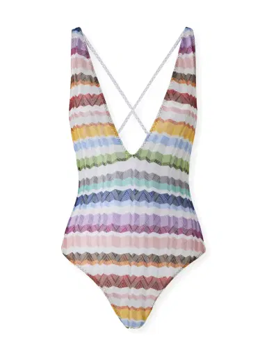 Missoni V-Neck Zig Zag One-Piece Swimsuit | Thumbnail 1