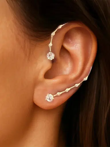 REIGN LA Vajra Diamond & White Topaz Ear Cuff | Thumbnail 2 REIGN LA Vajra Diamond & White Topaz Ear Cuff | Thumbnail 2