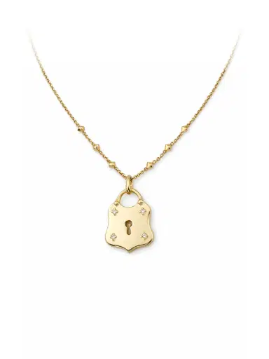 REIGN LA Vajra Diamond Lock Necklace | Thumbnail 2 REIGN LA Vajra Diamond Lock Necklace | Thumbnail 2