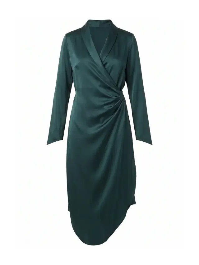PETER COHEN Victor Silk Wrap Midi Dress
