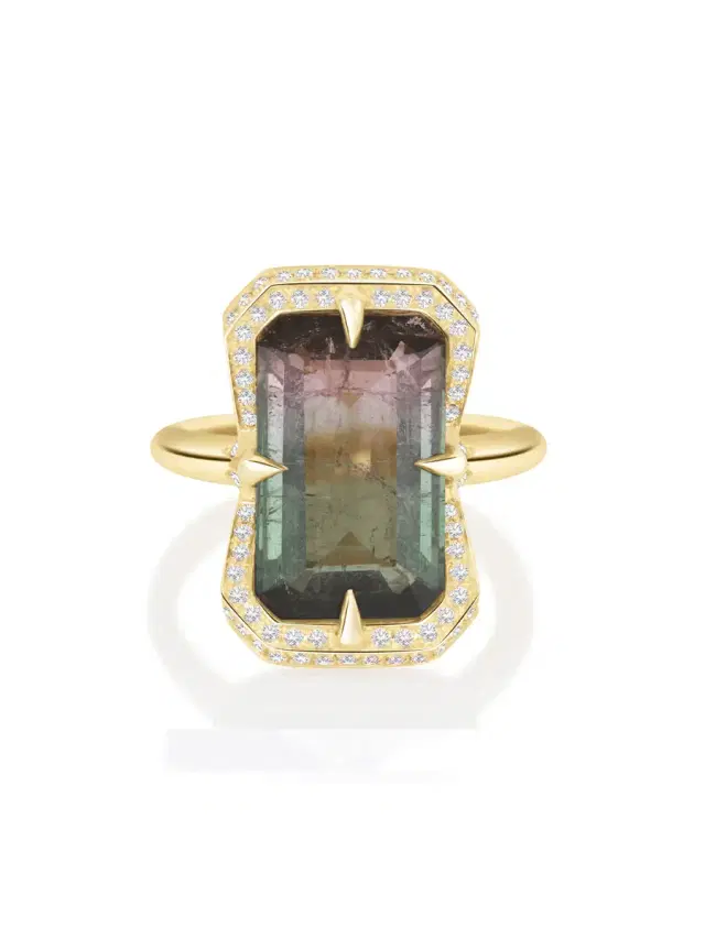 YI COLLECTION Watermelon Tourmaline Aurora Supreme Ring