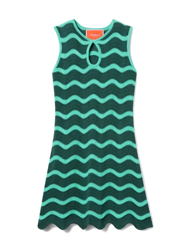 La DoubleJ Wavy Crochet Cotton Mini Dress