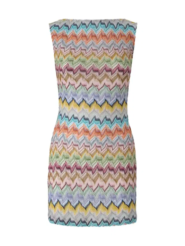 Missoni Zig Zag Lamé Backless Mini Dress