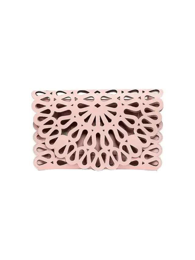 SIMKHAI Women's McCall Laser-Cut Leather Clutch - Pale Pink
