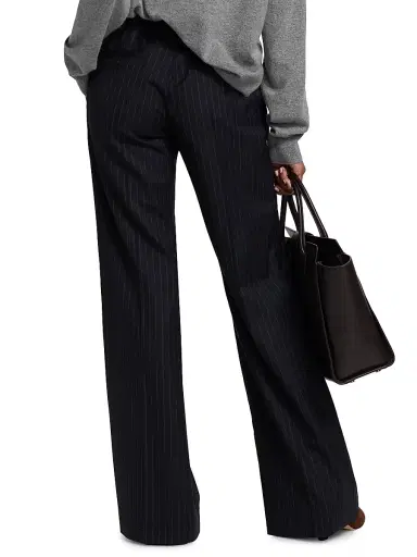 Nili Lotan Women's Bethany Pinstripe Stretch-Wool Pants - Midnight Pinstripes | Thumbnail 5