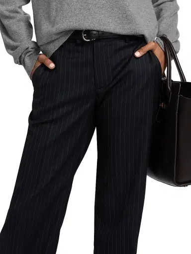 Nili Lotan Women's Bethany Pinstripe Stretch-Wool Pants - Midnight Pinstripes | Thumbnail 6