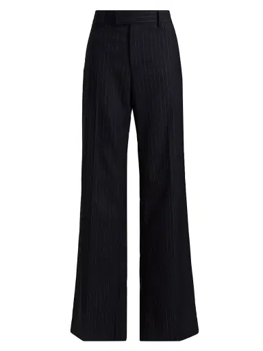 Nili Lotan Women's Bethany Pinstripe Stretch-Wool Pants - Midnight Pinstripes | Thumbnail 1