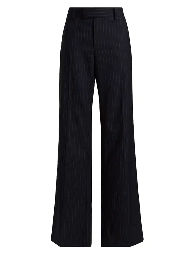 Nili Lotan Women's Bethany Pinstripe Stretch-Wool Pants - Midnight Pinstripes