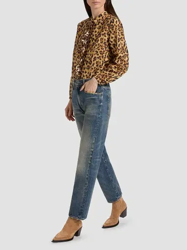 R13 Women's BF Cotton High-Rise Straight-Leg Crop Jeans | Thumbnail 2 R13 Women's BF Cotton High-Rise Straight-Leg Crop Jeans | Thumbnail 2