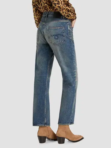 R13 Women's BF Cotton High-Rise Straight-Leg Crop Jeans | Thumbnail 4 R13 Women's BF Cotton High-Rise Straight-Leg Crop Jeans | Thumbnail 4