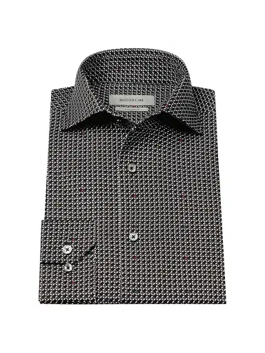 Bugatchi Men's OoohCotton Devon Long-Sleeve Shirt - Black - Size XXL | Thumbnail 1