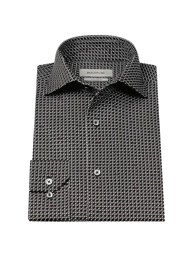 Bugatchi Men's OoohCotton Devon Long-Sleeve Shirt - Black