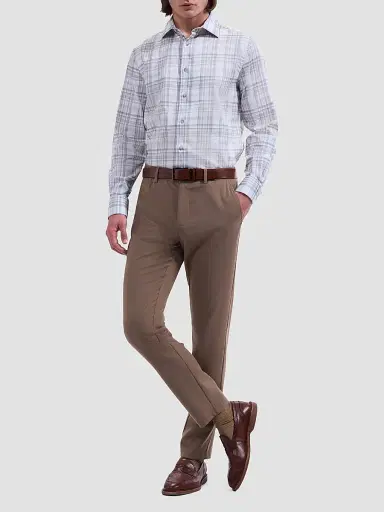 Bugatchi Men's Axel Woven Shaped Stretch-Cotton Shirt - Platinum | Thumbnail 2