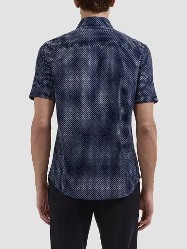 Bugatchi Men's OoohCotton Miles Short-Sleeve Shirt - Navy | Thumbnail 3