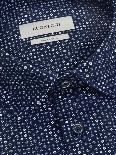 Bugatchi Men's OoohCotton Miles Short-Sleeve Shirt - Navy | Thumbnail 5